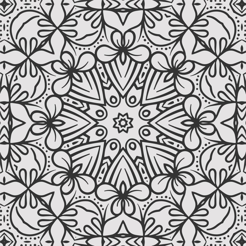 vector coloring geometric flower shapes and pattern background