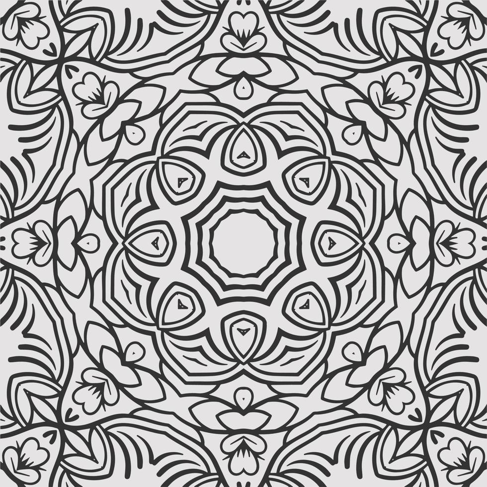 vector coloring geometric flower shapes and pattern background