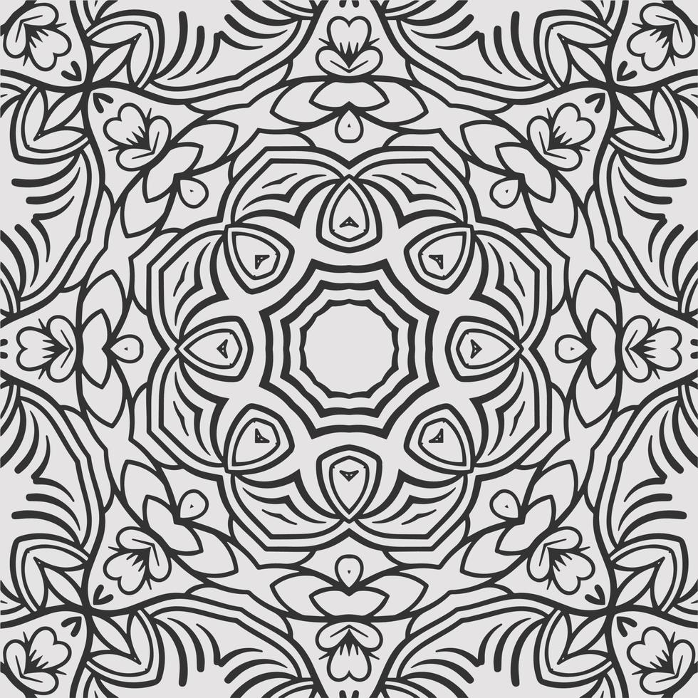 vector coloring geometric flower shapes and pattern background