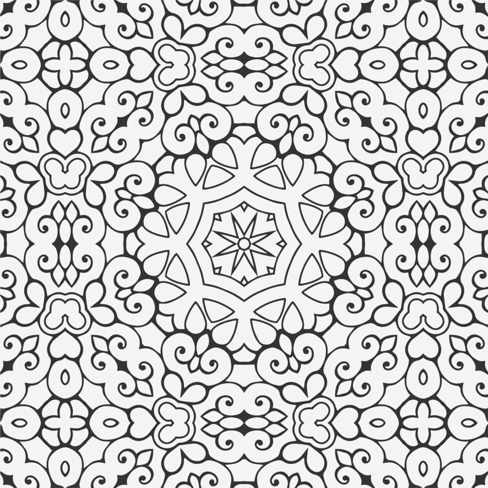 vector coloring geometric flower shapes and pattern background