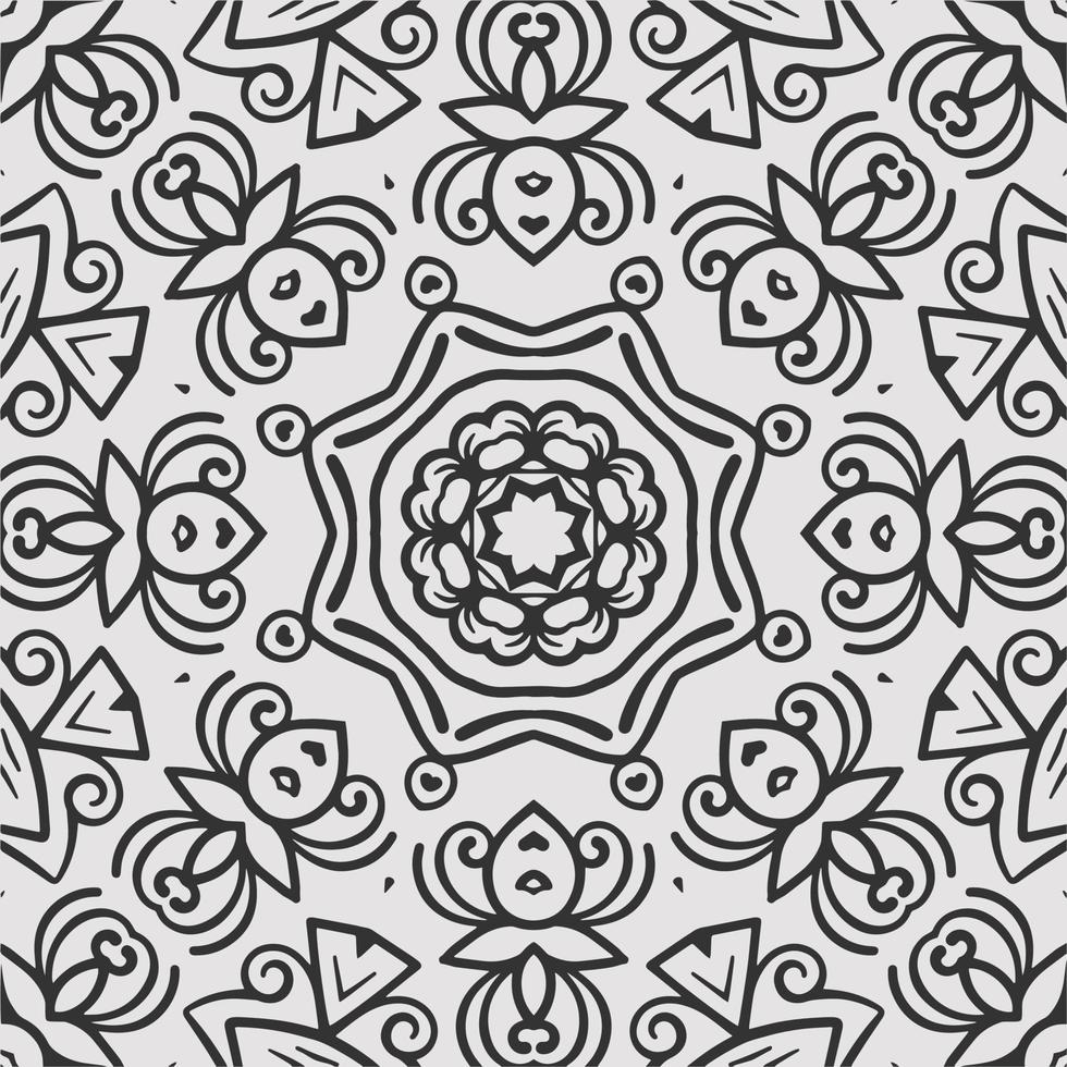 vector coloring geometric flower shapes and pattern background