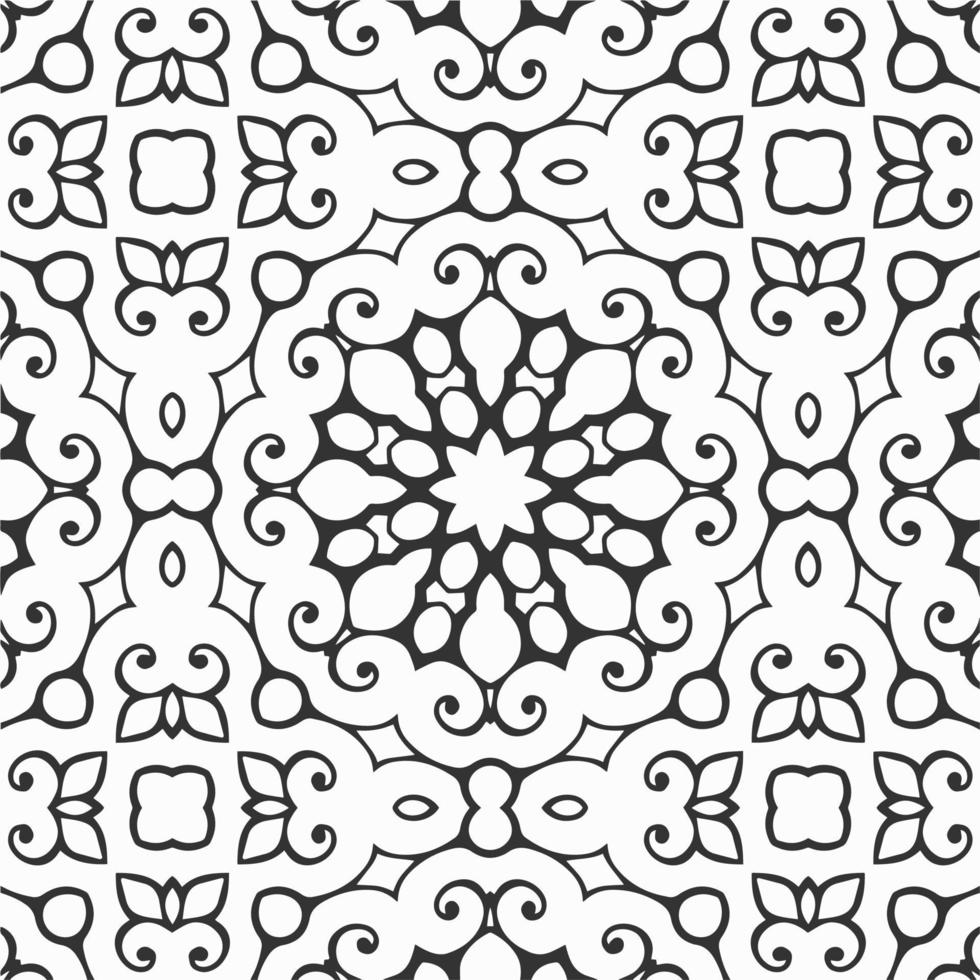 vector coloring geometric flower shapes and pattern background