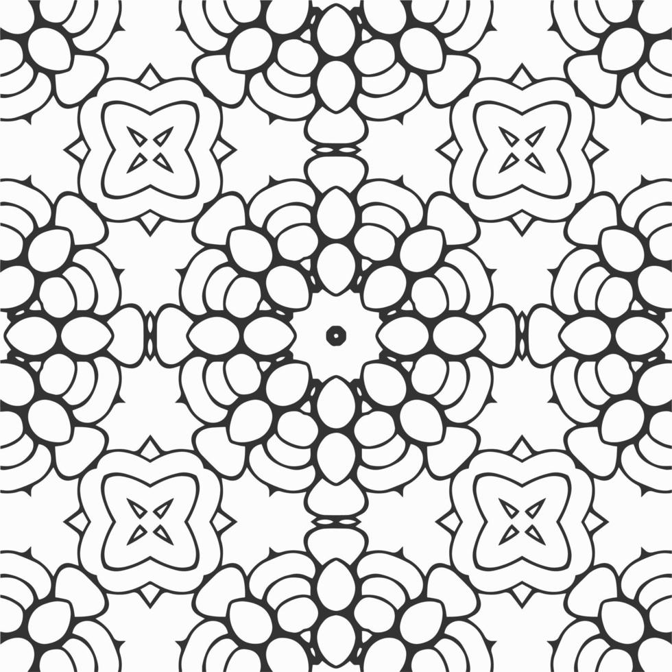 vector coloring geometric flower shapes and pattern background