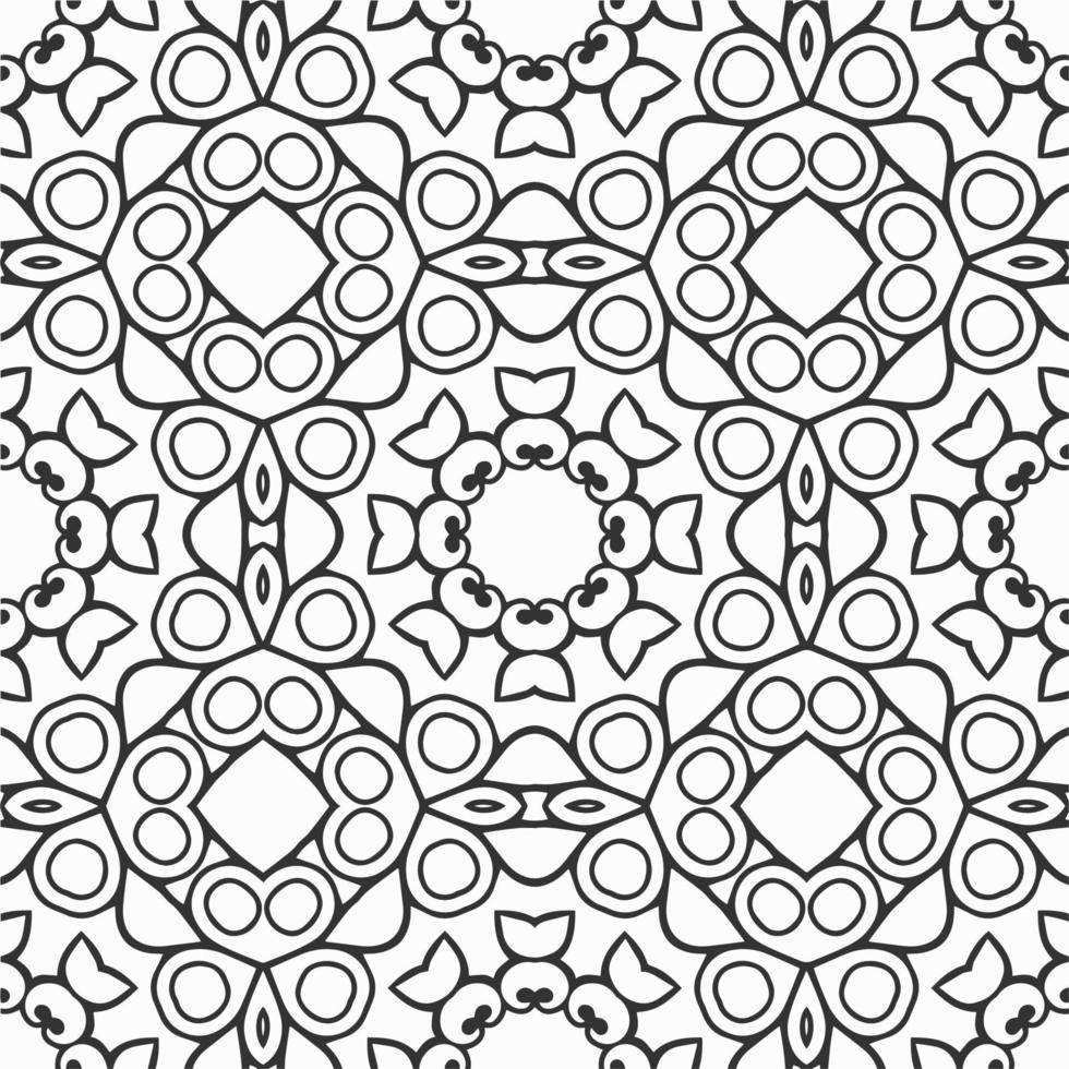 vector coloring geometric flower shapes and pattern background