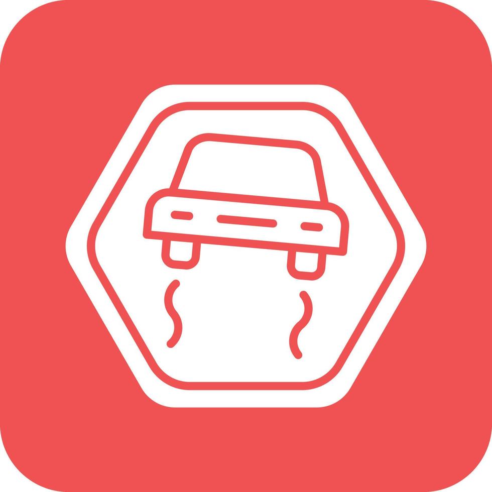 Slippery Road Vector Icon Design