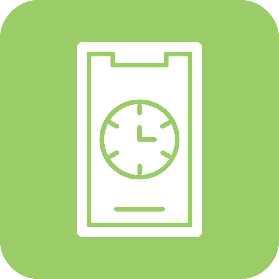 Mobile Clock Vector Icon Design