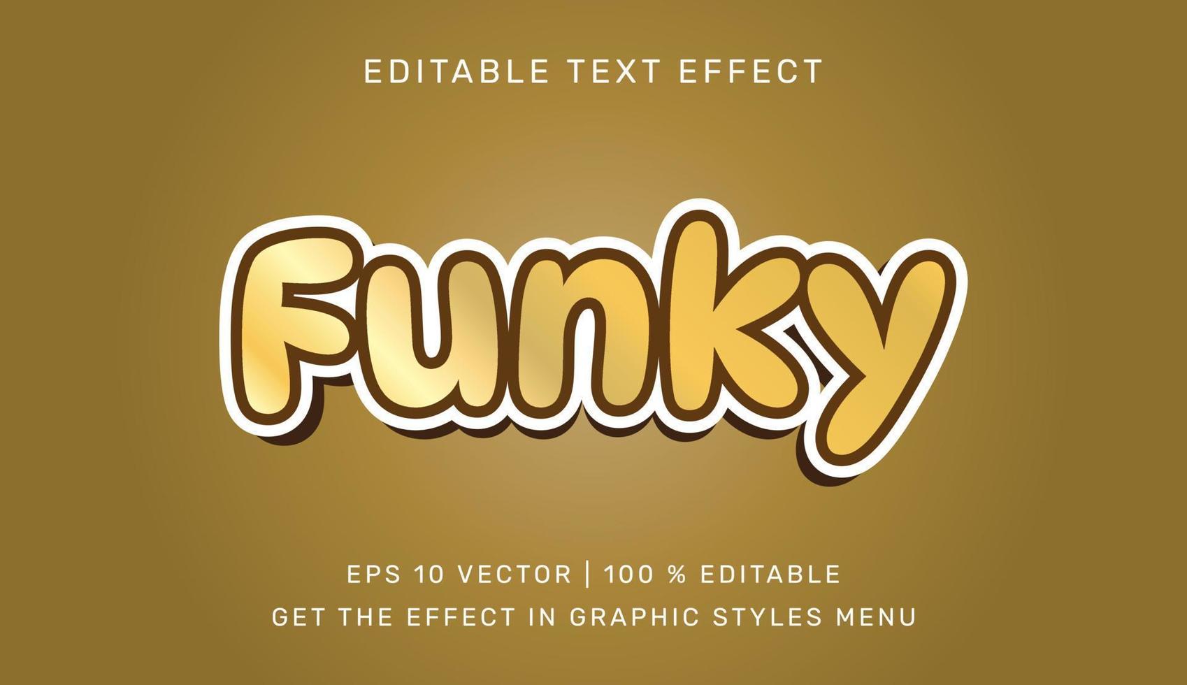 Funky 3d editable text effect template vector