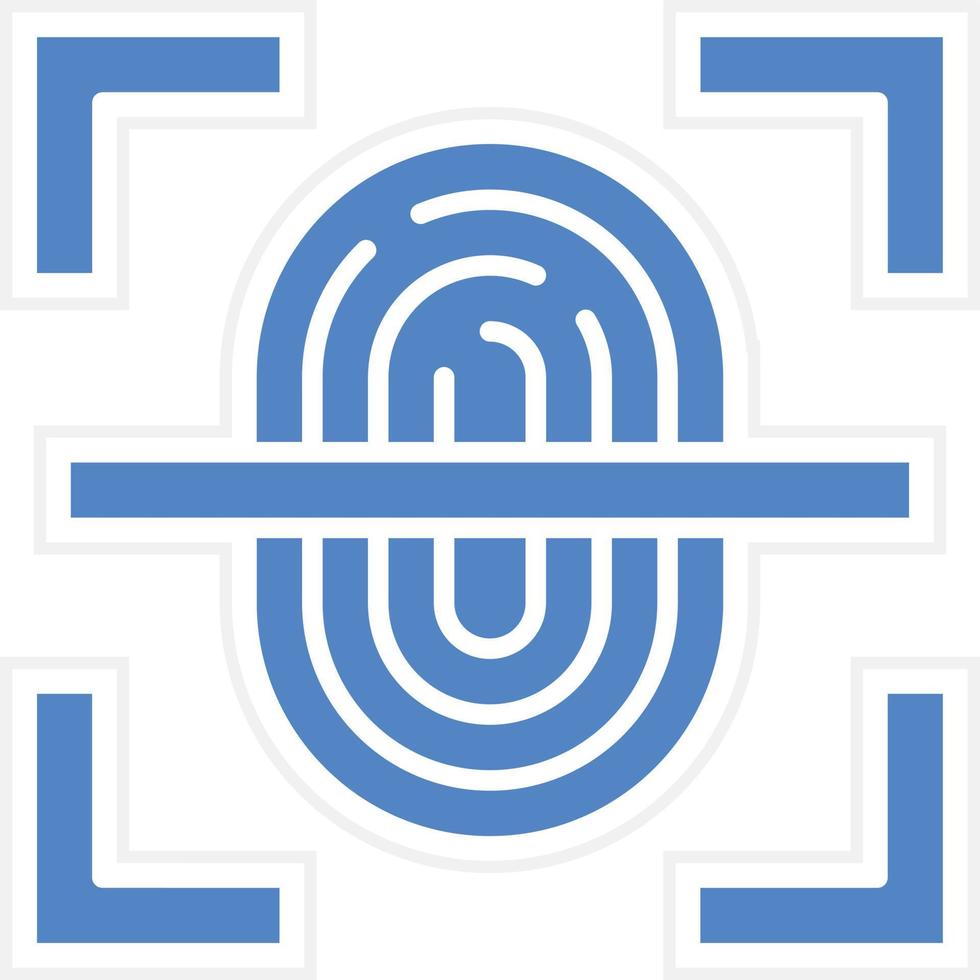 Fingerprint Scan Vector Icon Design