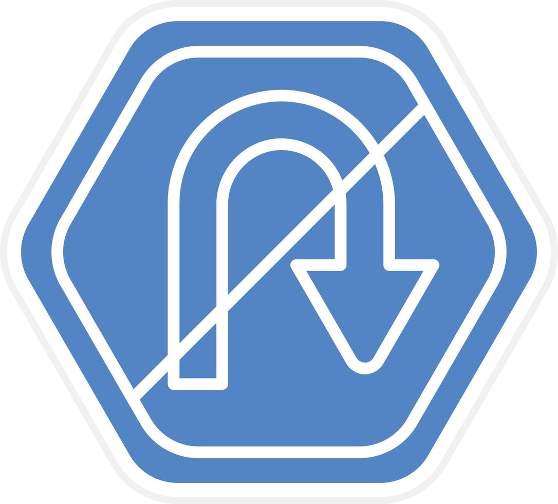 No U Turn Vector Icon Design