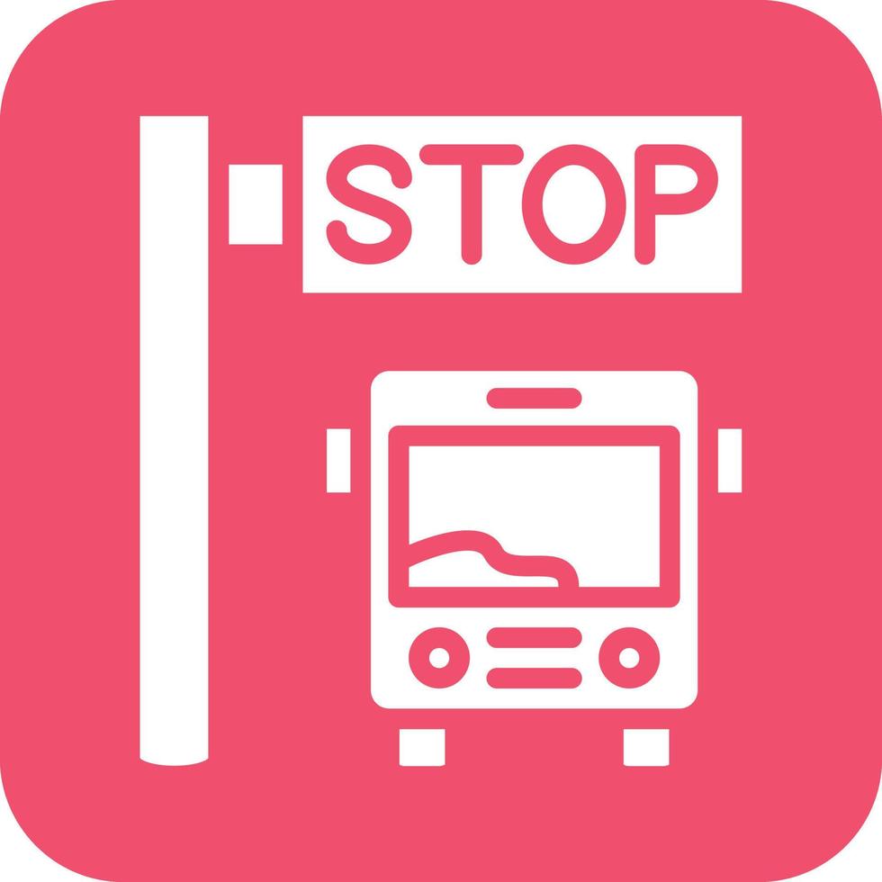 Bus Stop Vector Icon Design