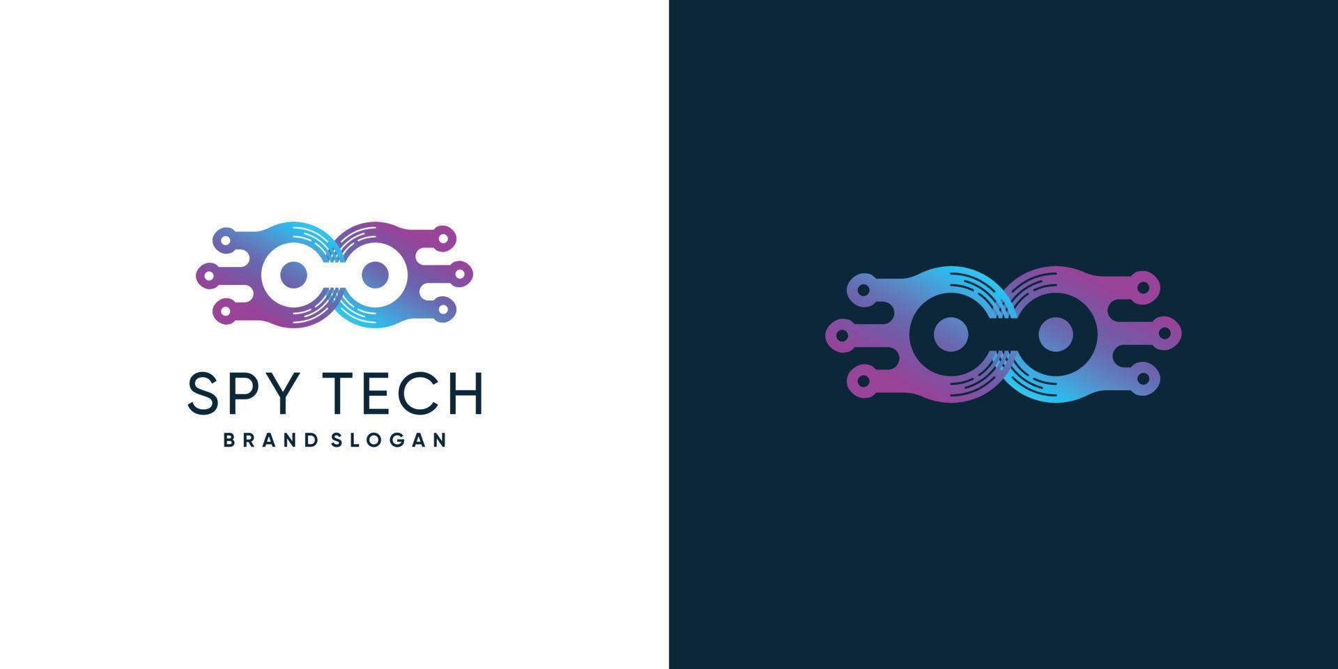 Spy tech logo design idea with modern style concept vector