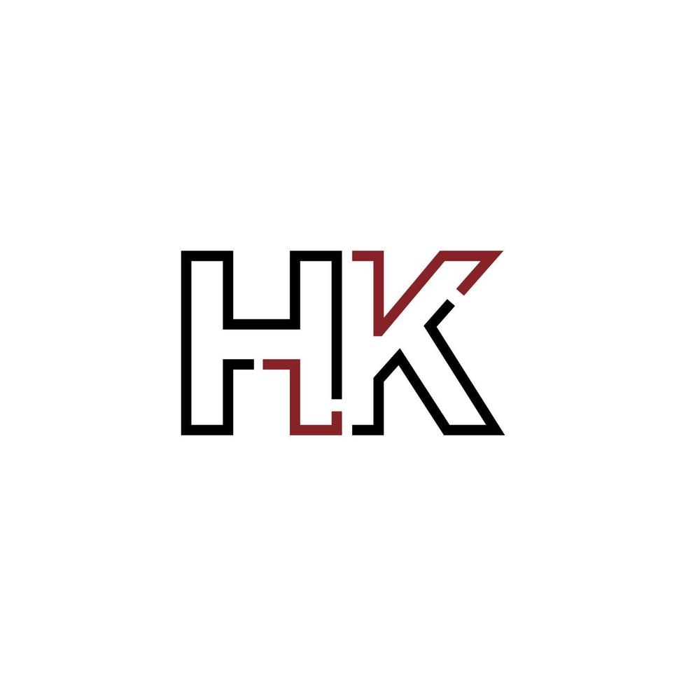 Abstract letter HK logo design with line connection for technology and digital business company. vector