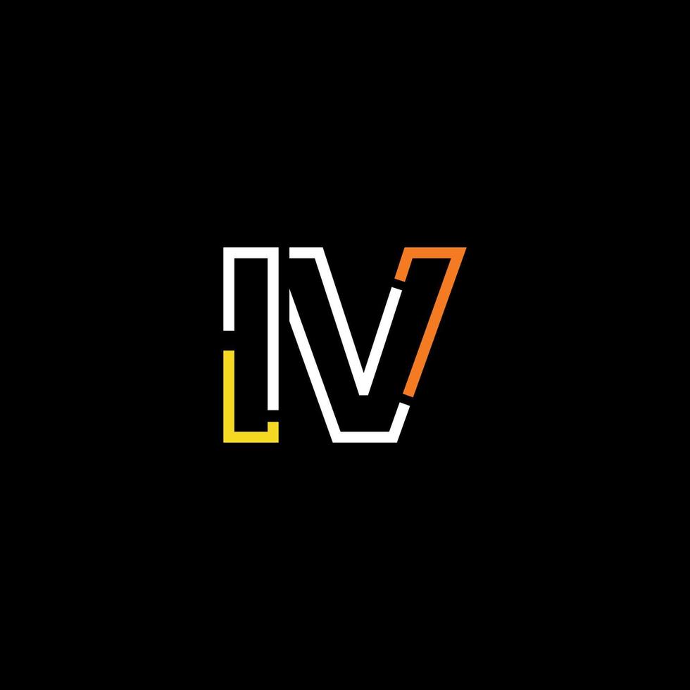 Abstract letter IV logo design with line connection for technology and digital business company. vector