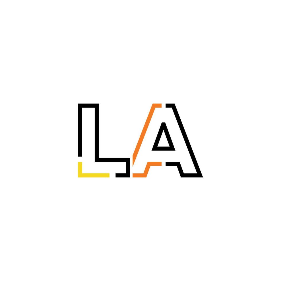 Abstract letter LA logo design with line connection for technology and digital business company. vector