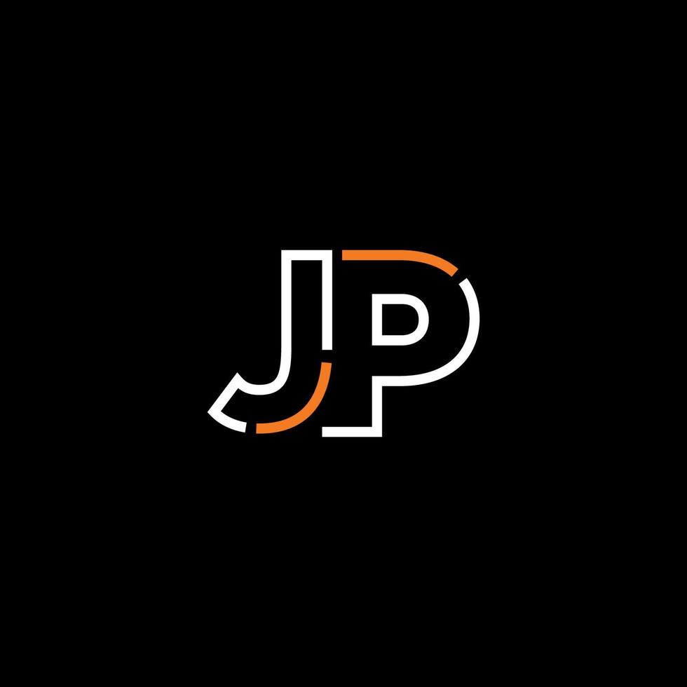 resumen letra jp logo diseño con línea conexión para tecnología y digital negocio compañía. vector