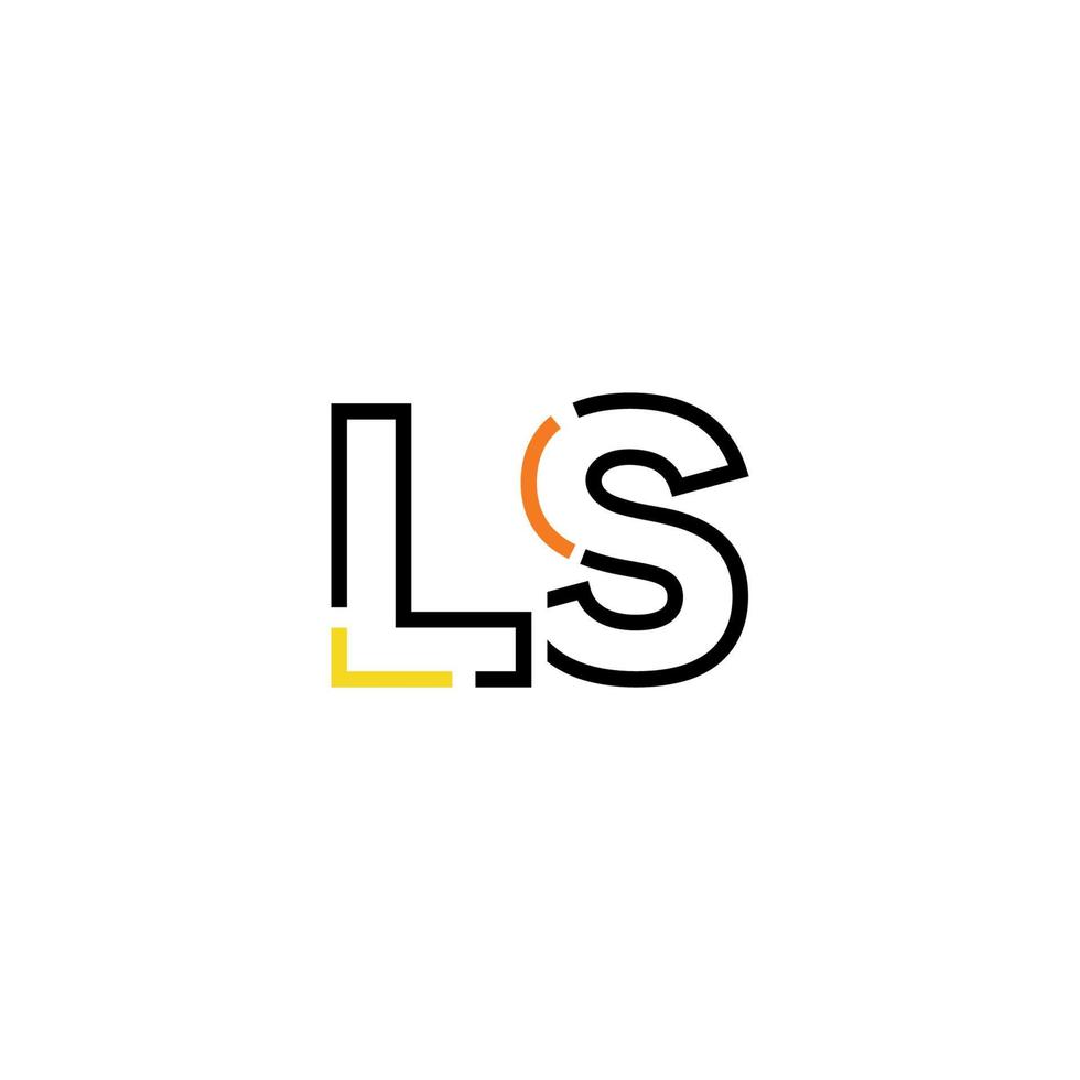 resumen letra ls logo diseño con línea conexión para tecnología y digital negocio compañía. vector