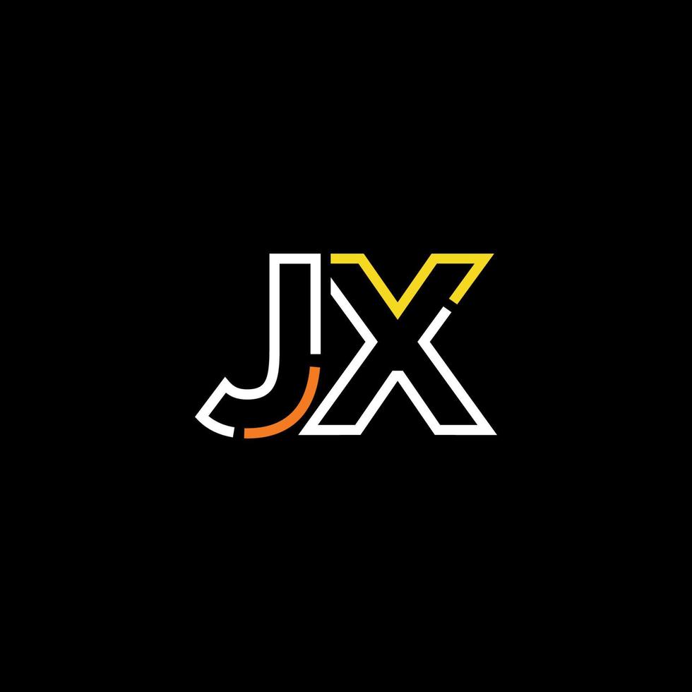 Abstract letter JX logo design with line connection for technology and digital business company. vector