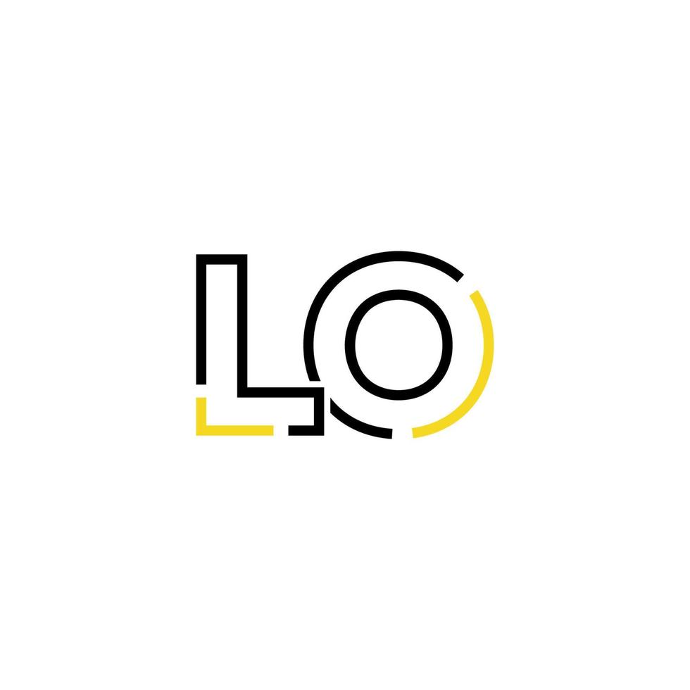 Abstract letter LO logo design with line connection for technology and digital business company. vector