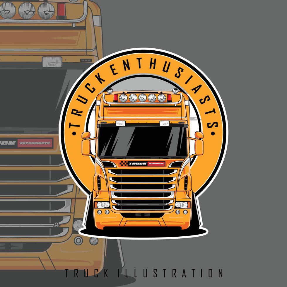 amarillo camión ilustración con gris antecedentes vector