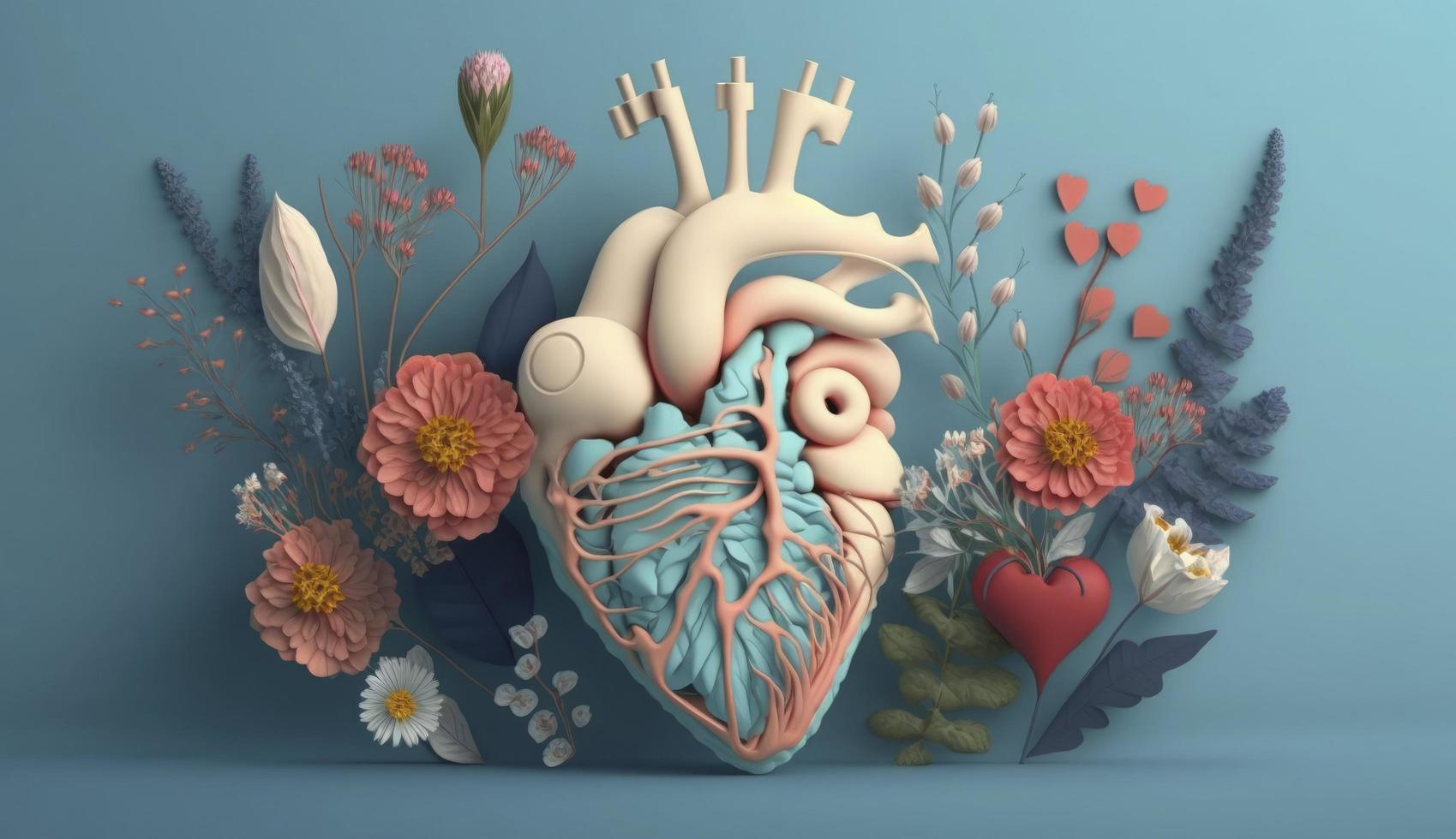 World Mental Health day illustration concept, World Health Day Images, Heartbeat, Stethoscope, world health day April 7, poster, banner, design, theme, 2023, Generate Ai photo