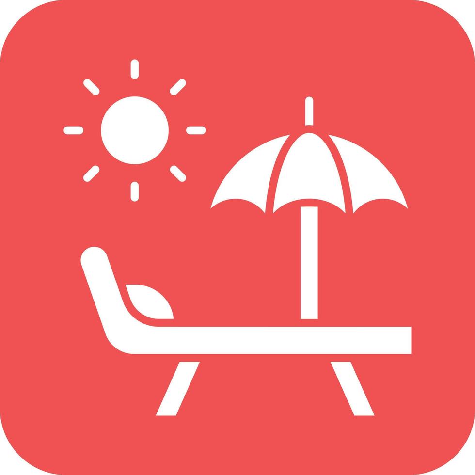 Sun Bed Icon Vetor Style vector