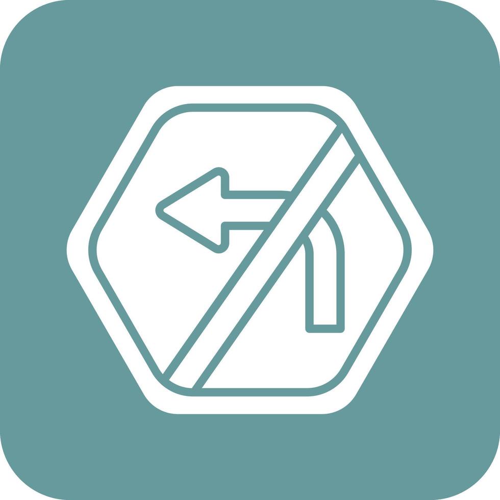 No Left Turn Vector Icon Design