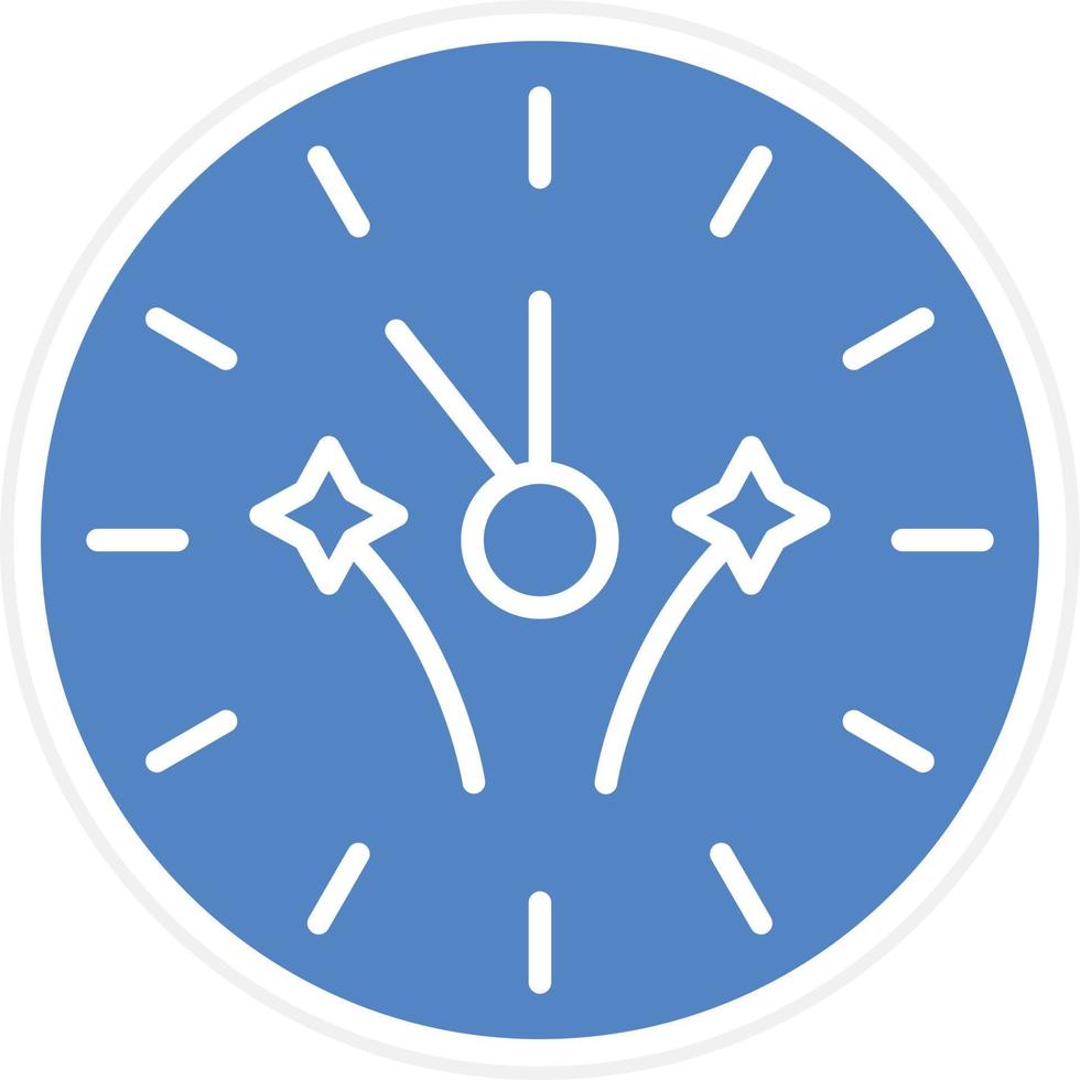 New Year Clock Vector Icon Design