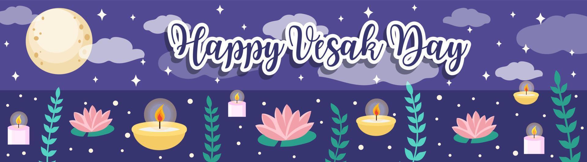 Vesak day banner vector
