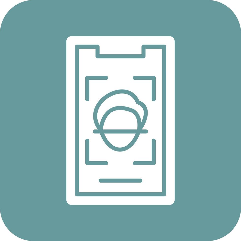Mobile Face Scan Vector Icon Design