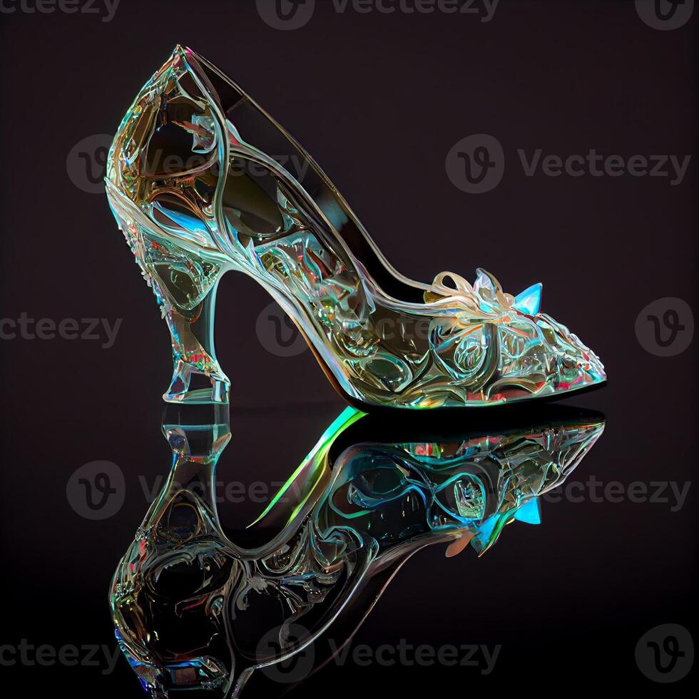 glass designer shining sleeper on black background photo