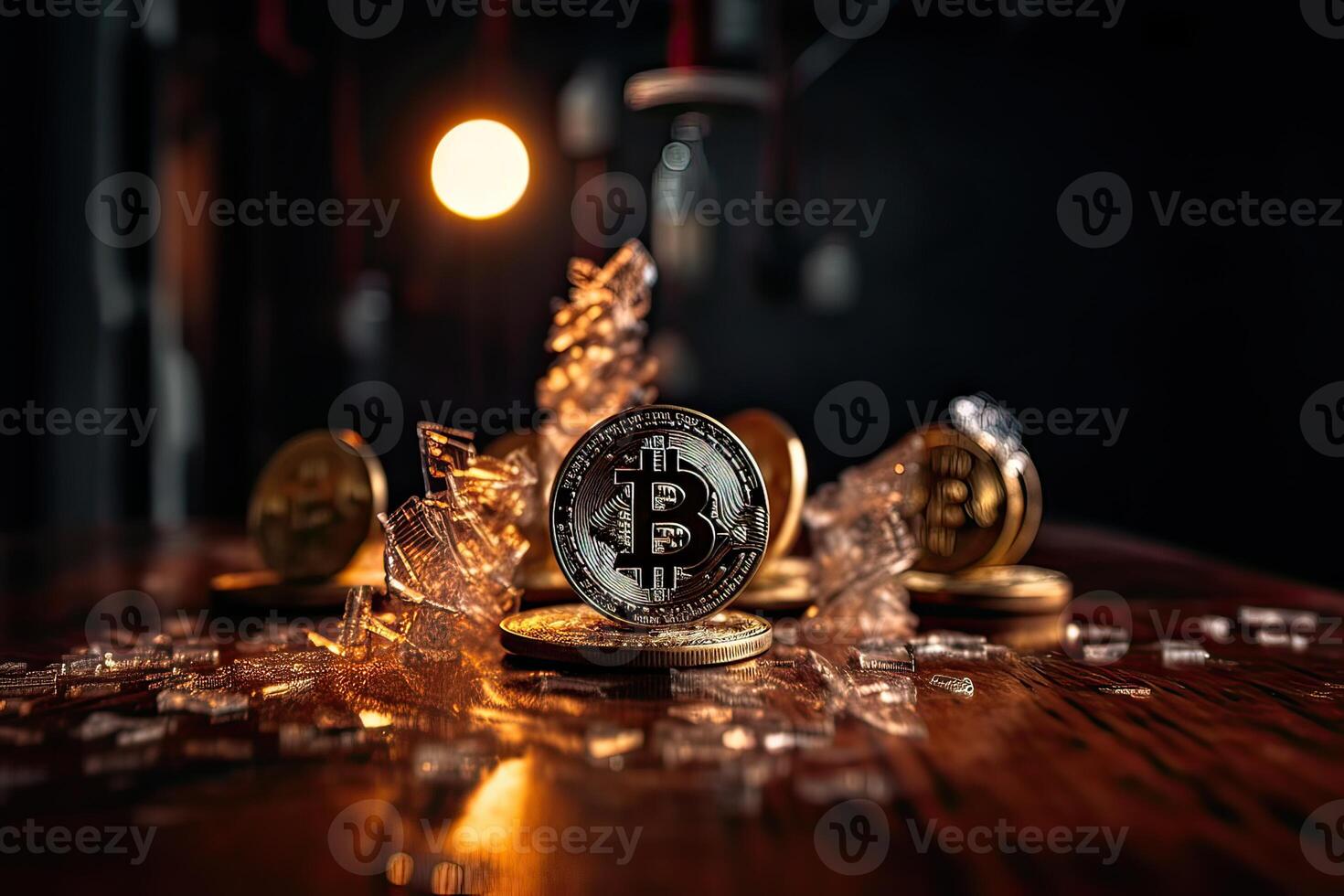 Cryptocurrency bitcoin the future coin. . photo