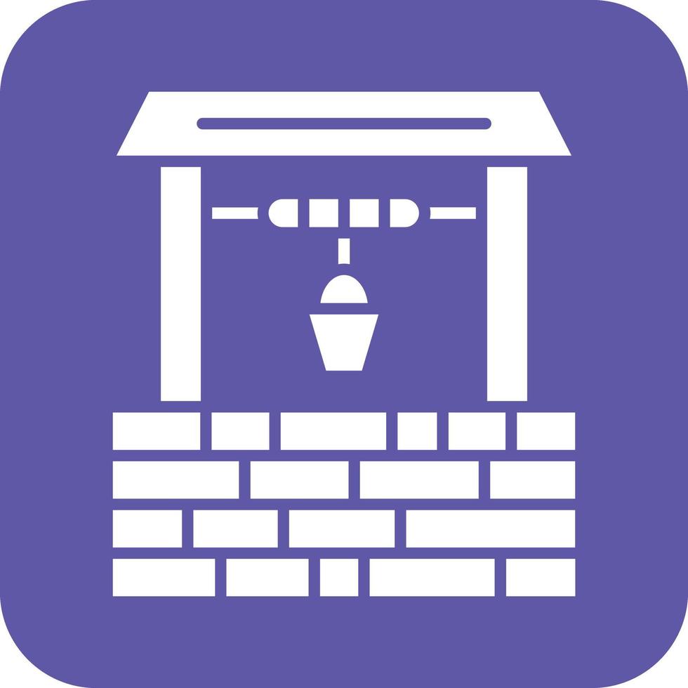 Water Well Vector Icon Design