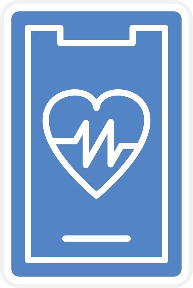 Mobile Heart Rate Vector Icon Design