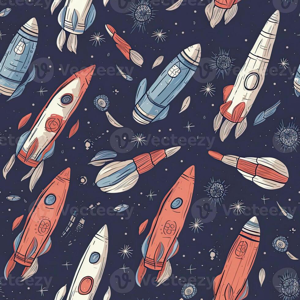 Rockets abstract seamless patterns. . photo