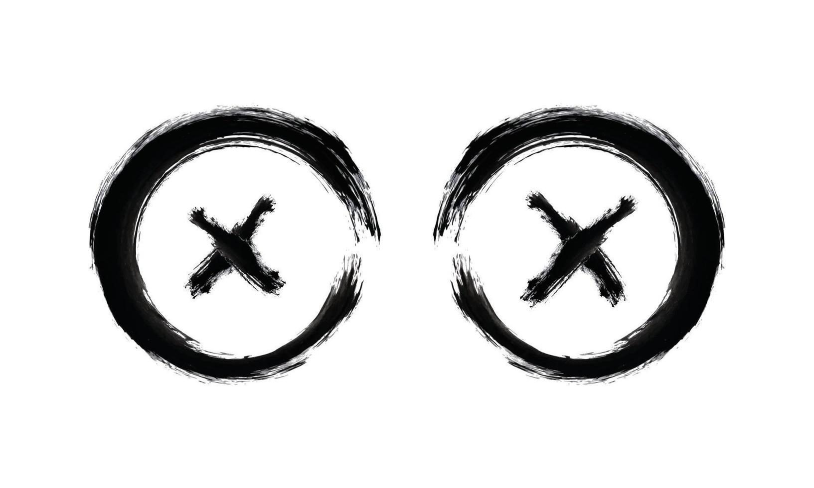 Two circles and cross icon.  Cross icon vector shapes design. Black color cross symbol