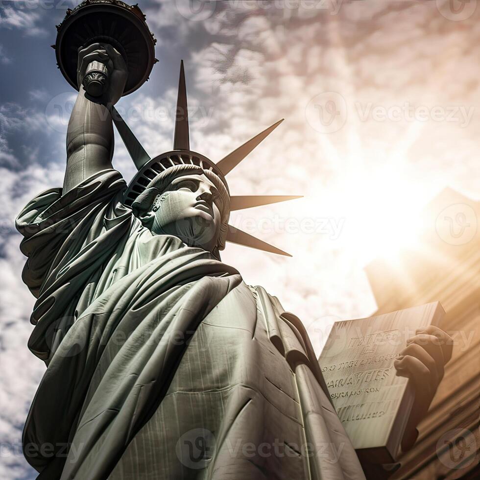 statue of Liberty. 4th of July. Independence day of United states. . photo