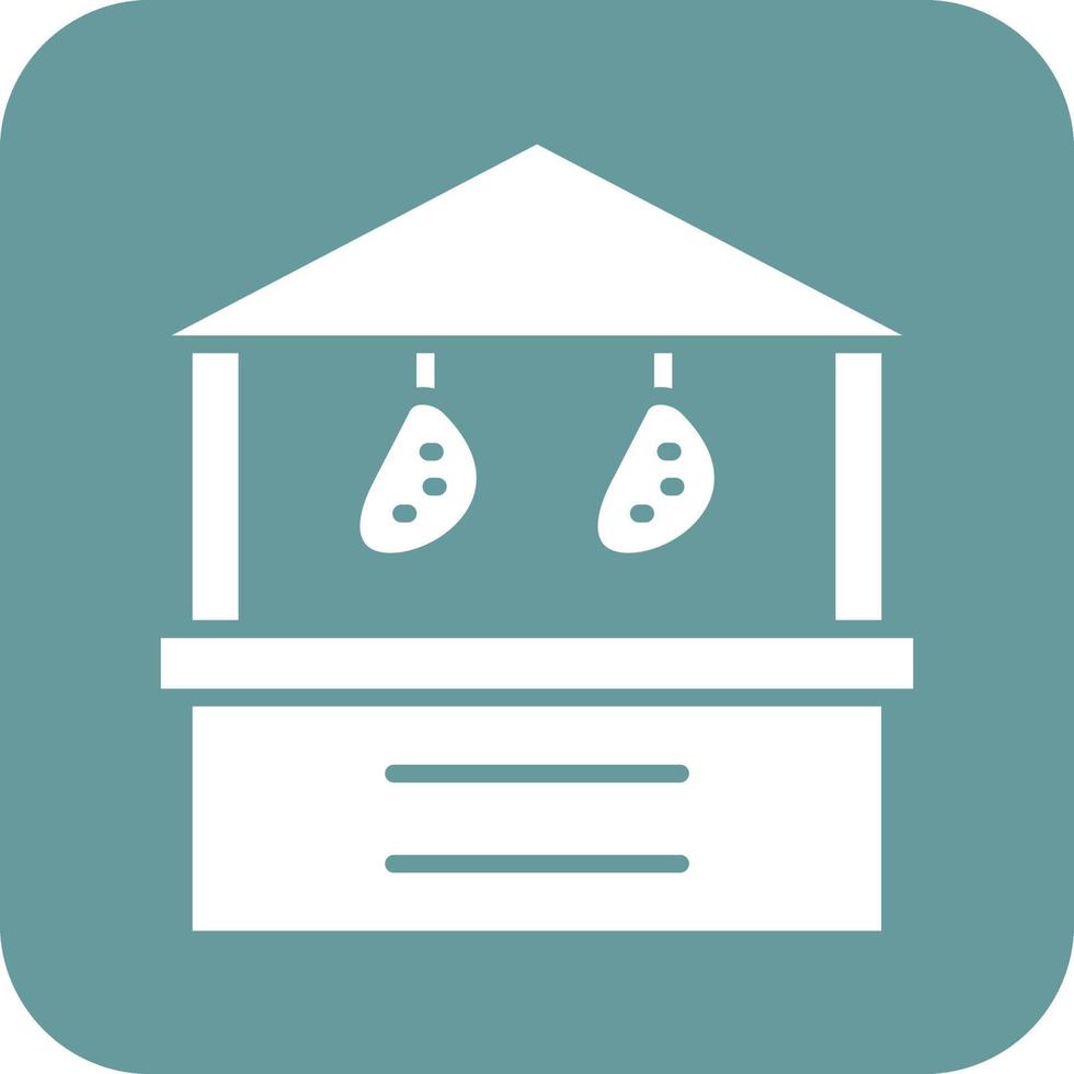 Meat Stall Vector Icon Design