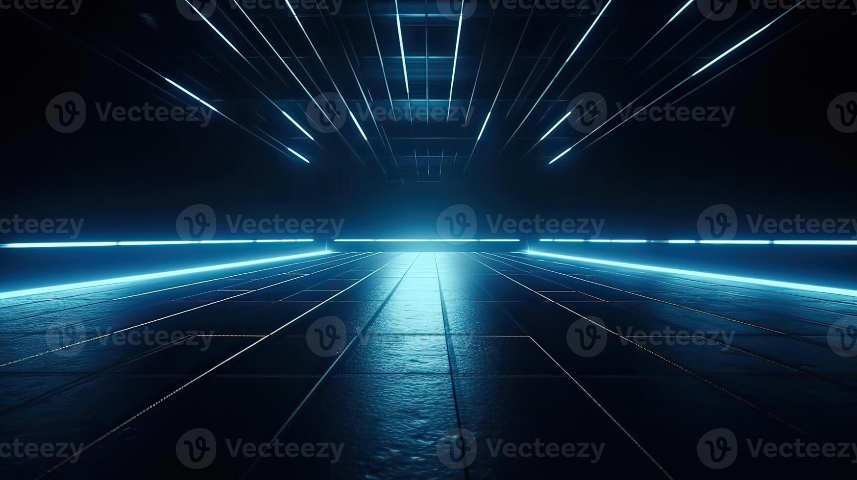 Abstract blue light rays background. . photo