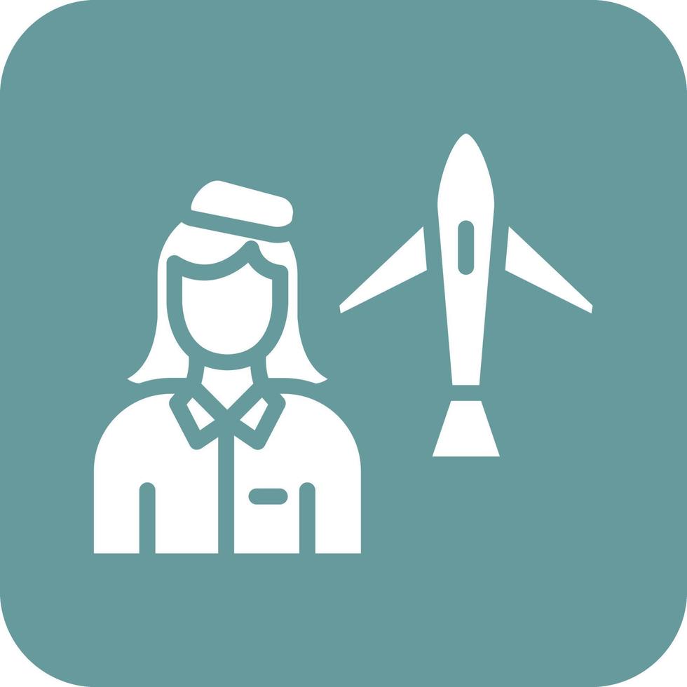 Flight Attendant Vector Icon Design