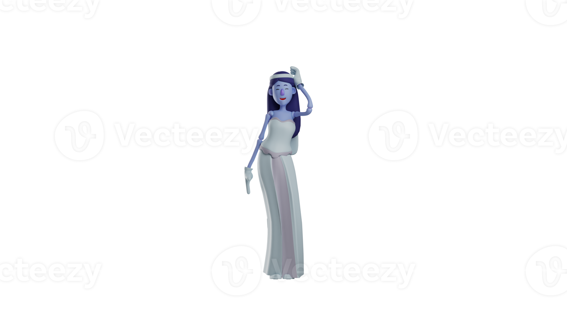 3D illustration. Skull Princess 3D Cartoon Character. The Skull