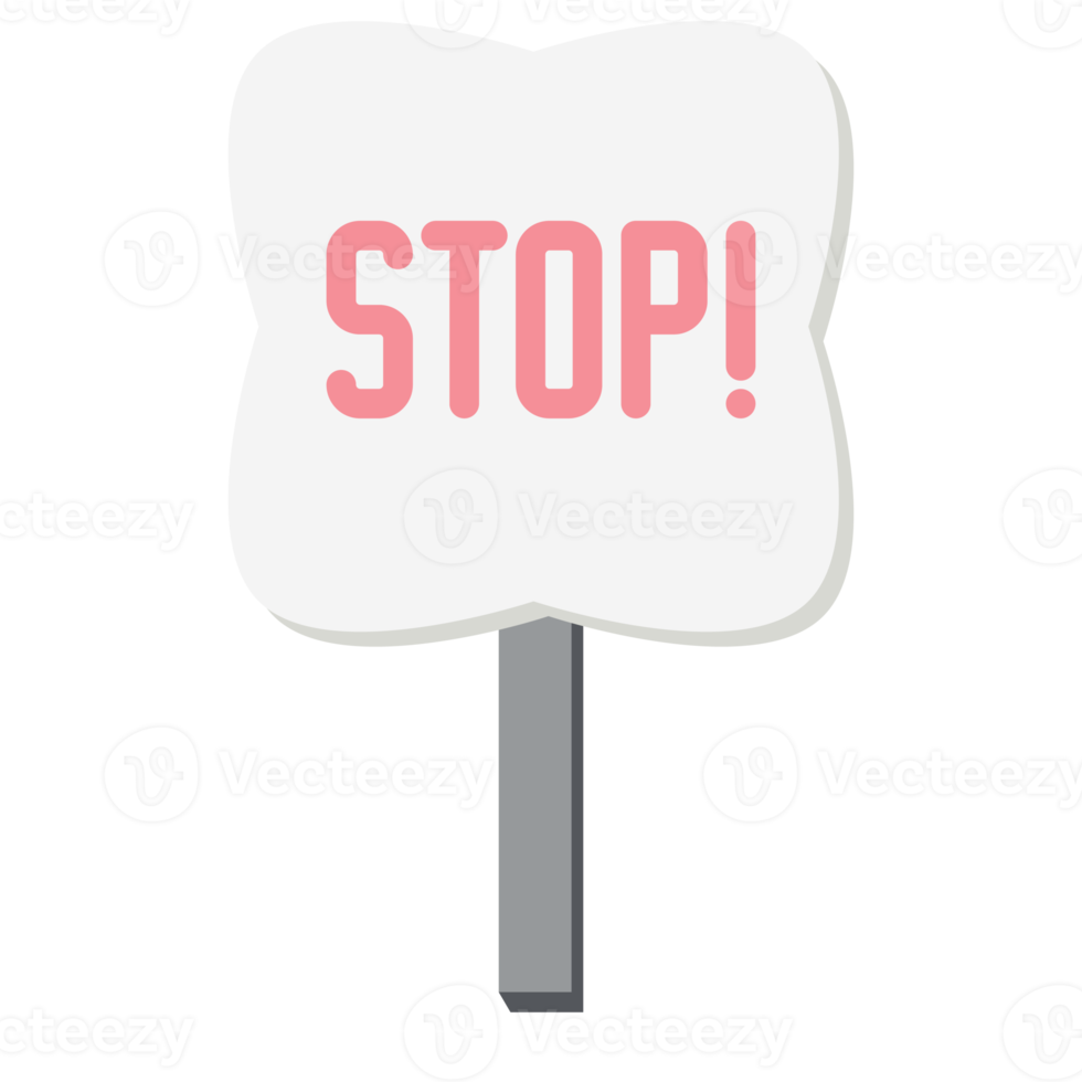 Placard Stop Demonstration Public Awareness Protest Signboard Stick png