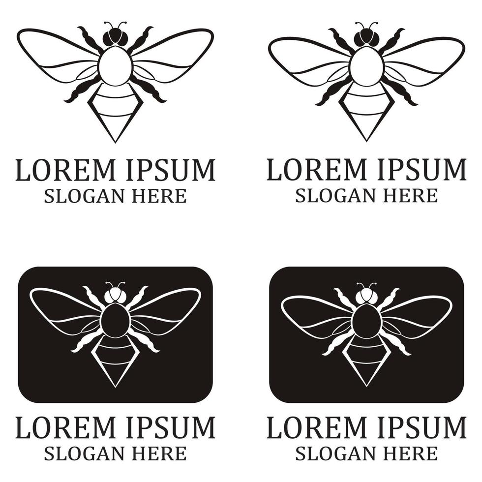 icono de diseño de ilustraciones de logotipo de abeja vector