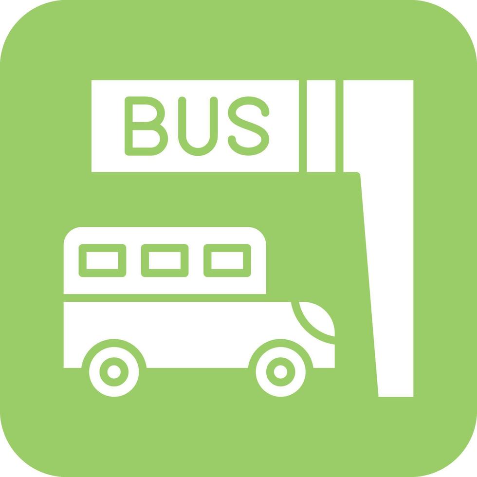 Bus Stop Vector Icon Design