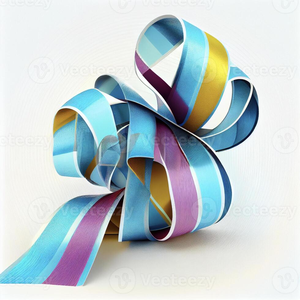 close up of a ribbon on a white background. . photo