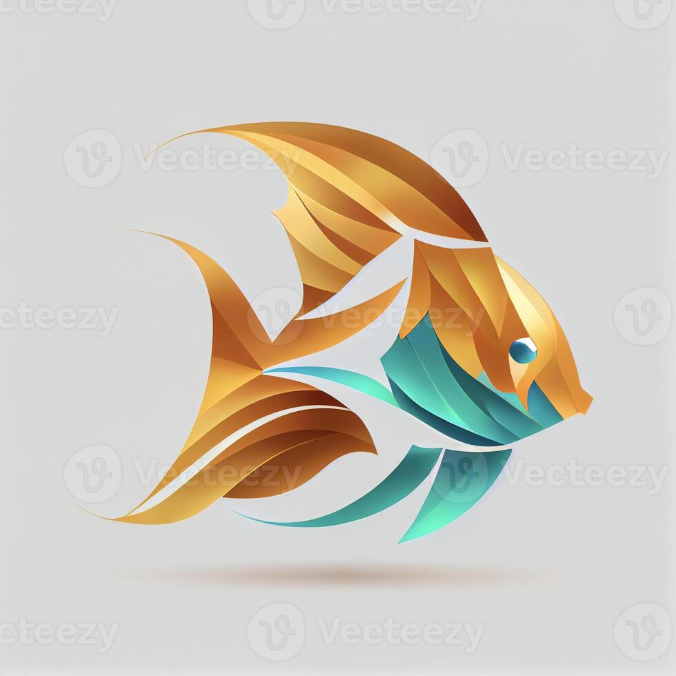 close up of a fish on a white background. . photo