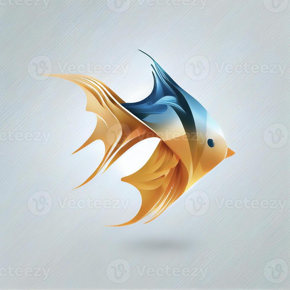 close up of a fish on a white background. . photo