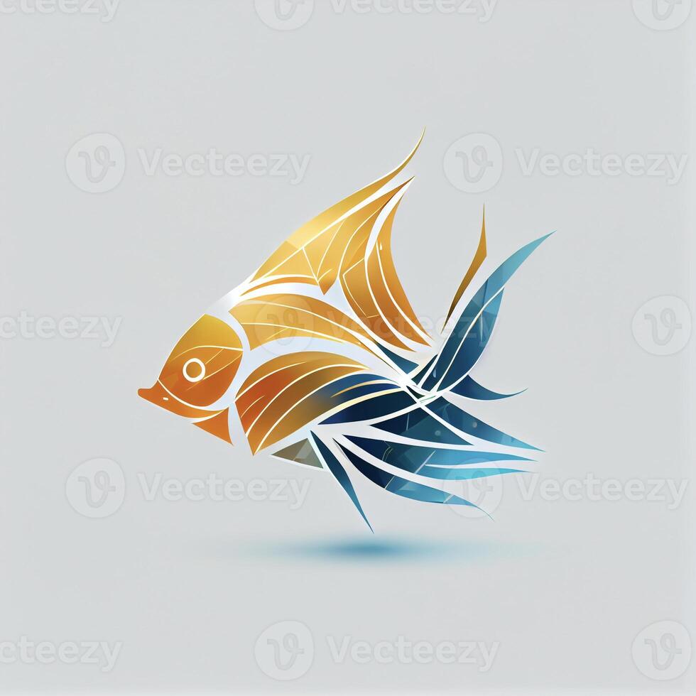 close up of a fish on a white background. . photo