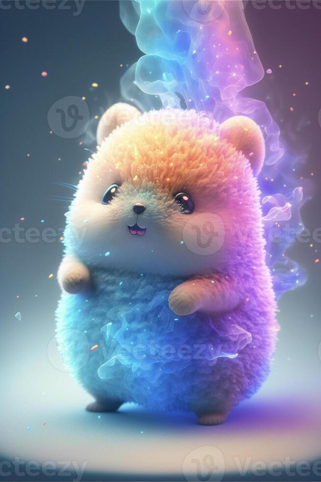 close up of a stuffed animal with smoke coming out of it. . photo