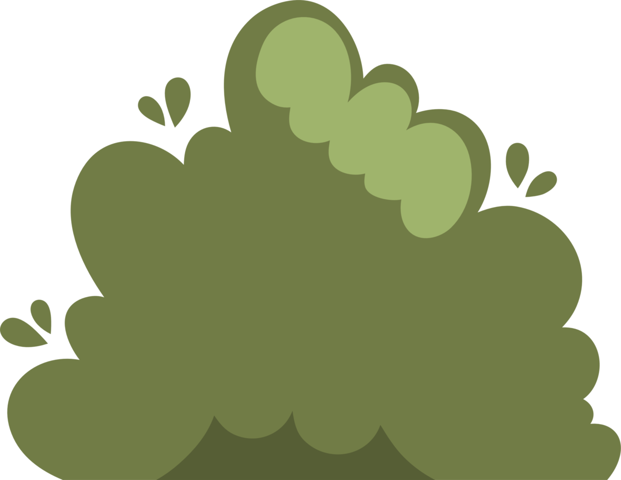 cute simple bush illustration png