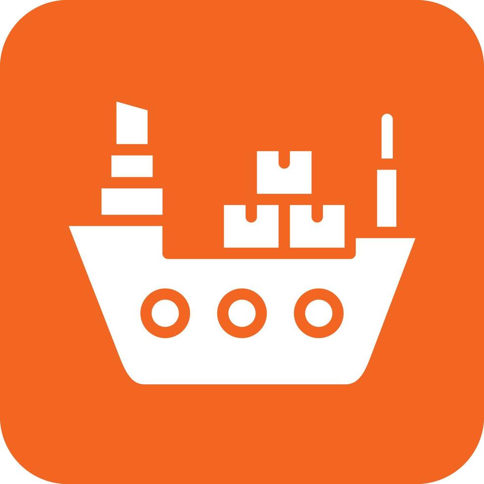 Cargo Ship Vector Icon Design